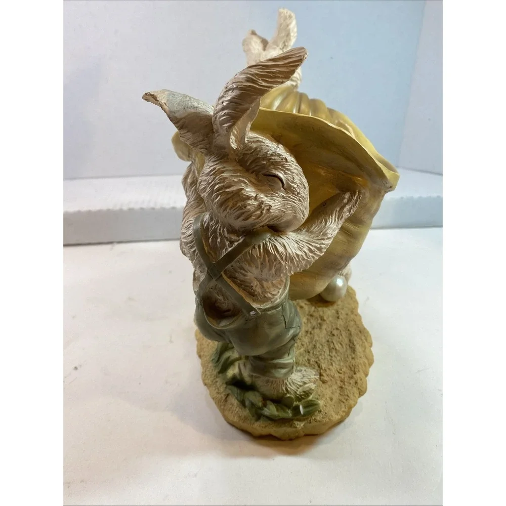 Easter Rabbit Bunny Chick Egg Floral Planter Candle Holder Vase Candy Dish Resin